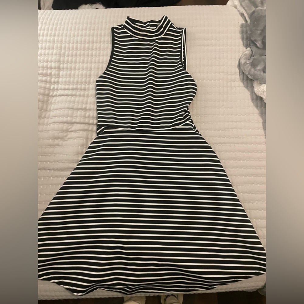 Stripped black and white dress - think it’s medium
